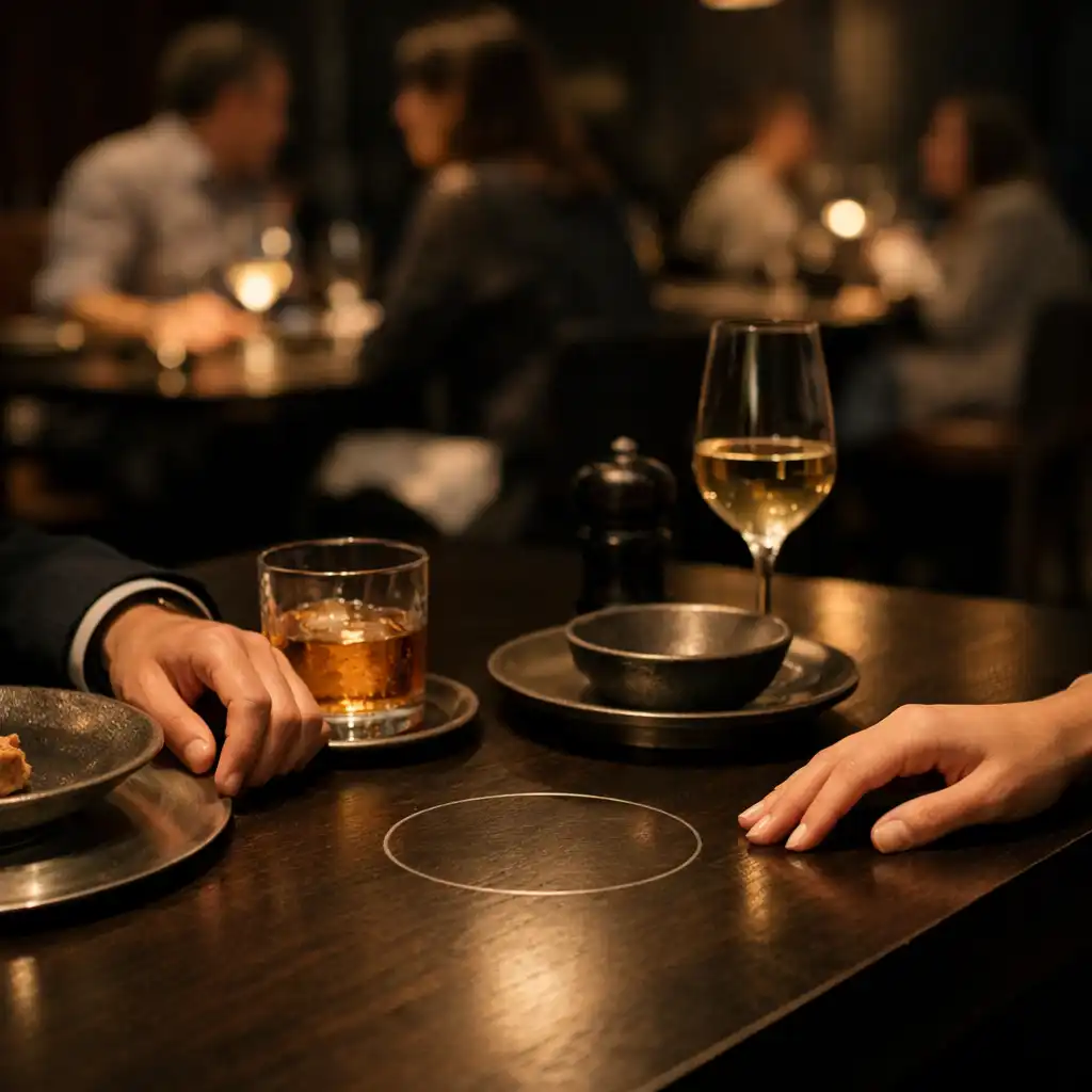 Dezente Unterhaltung am Restauranttisch